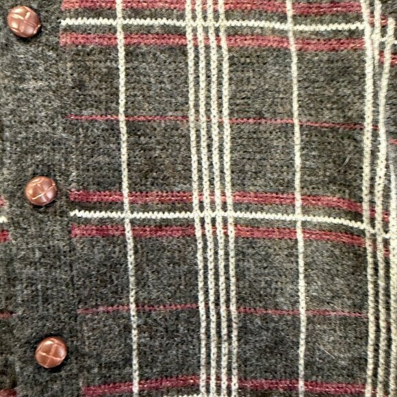 Vintage Hemingway Point Mens Wool Blend Button-Up Sweater Vest Plaid Size Small - Picture 8 of 10
